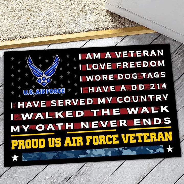 Unique Proud US Veteran Doormat PVC190815