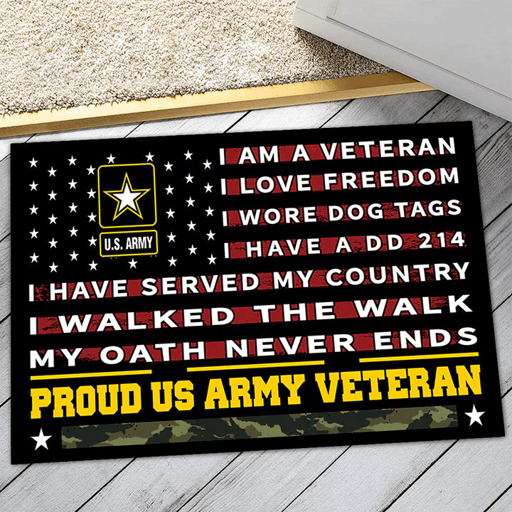Unique Proud US Veteran Doormat PVC190815