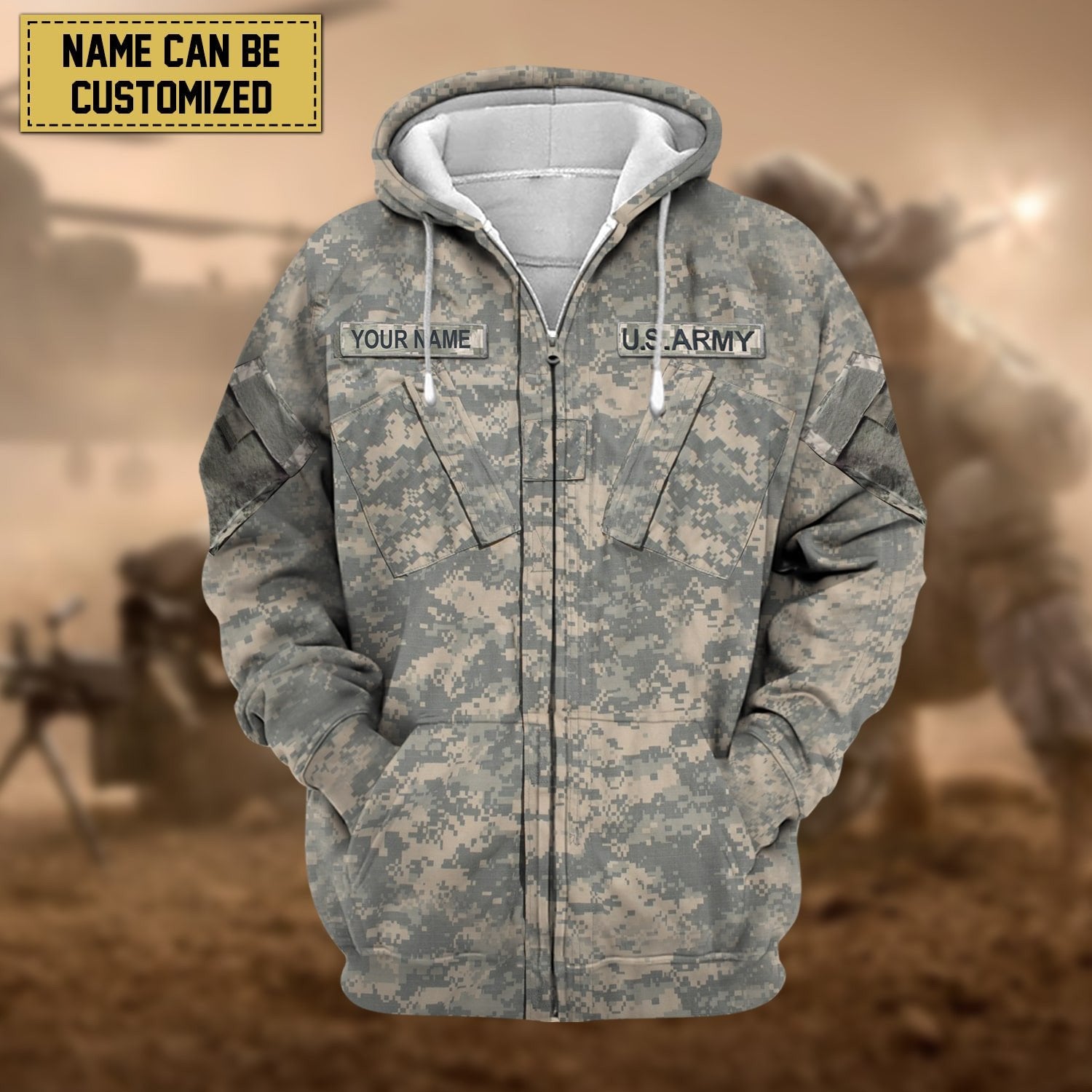 Premium Personalised US Veteran Zip Hoodie NPVC230801