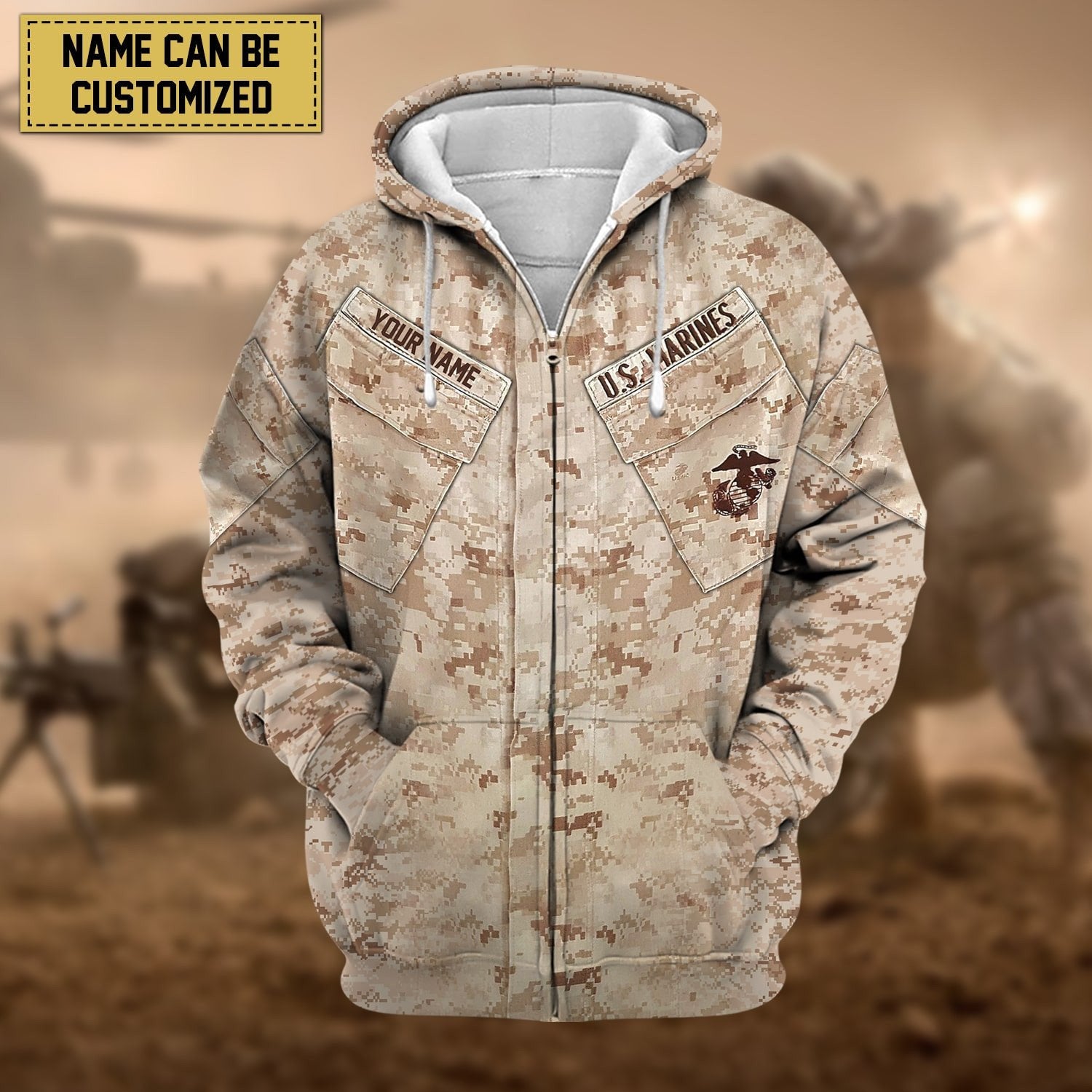 Premium Personalised US Veteran Zip Hoodie NPVC230801