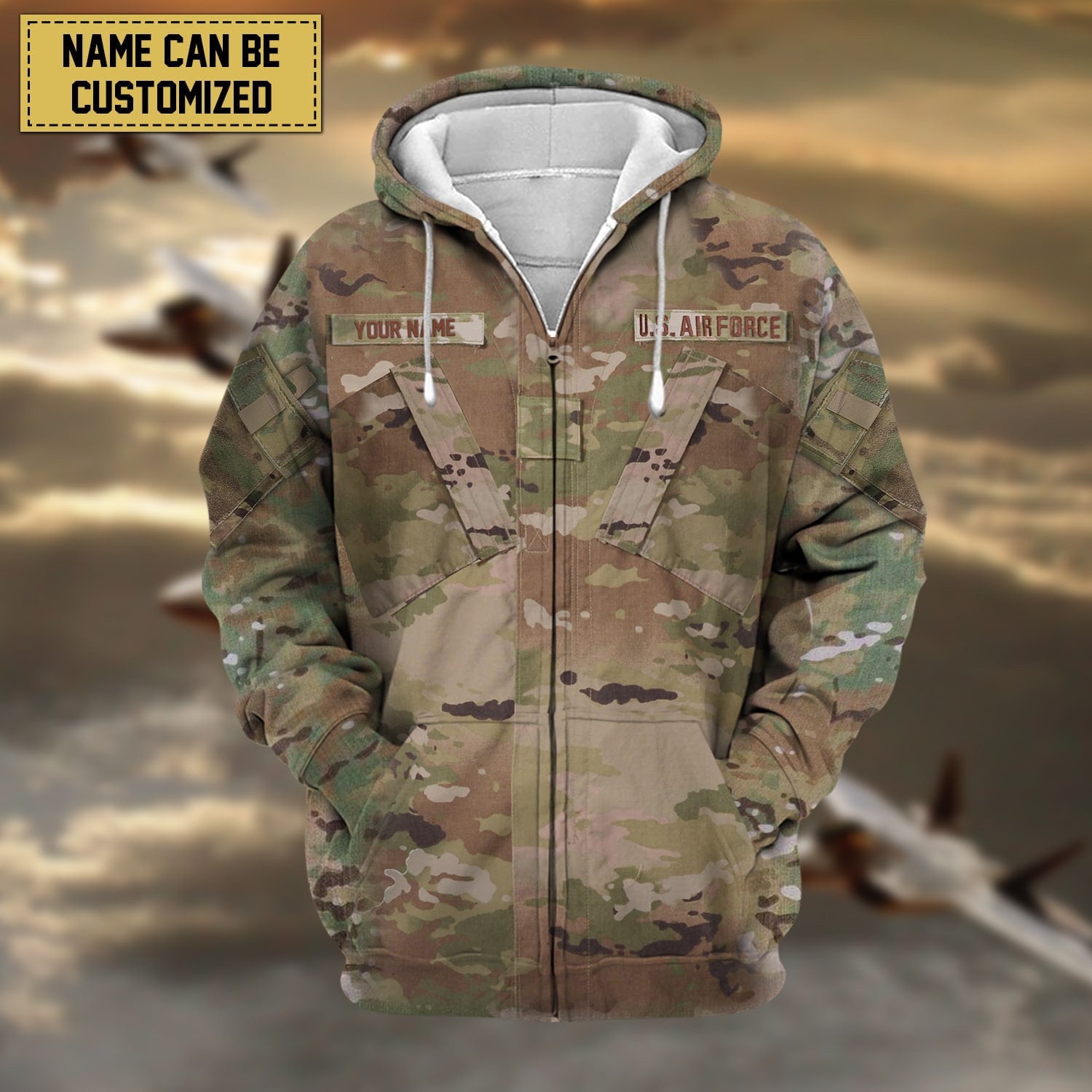 Premium Personalised US Veteran Zip Hoodie NPVC230801