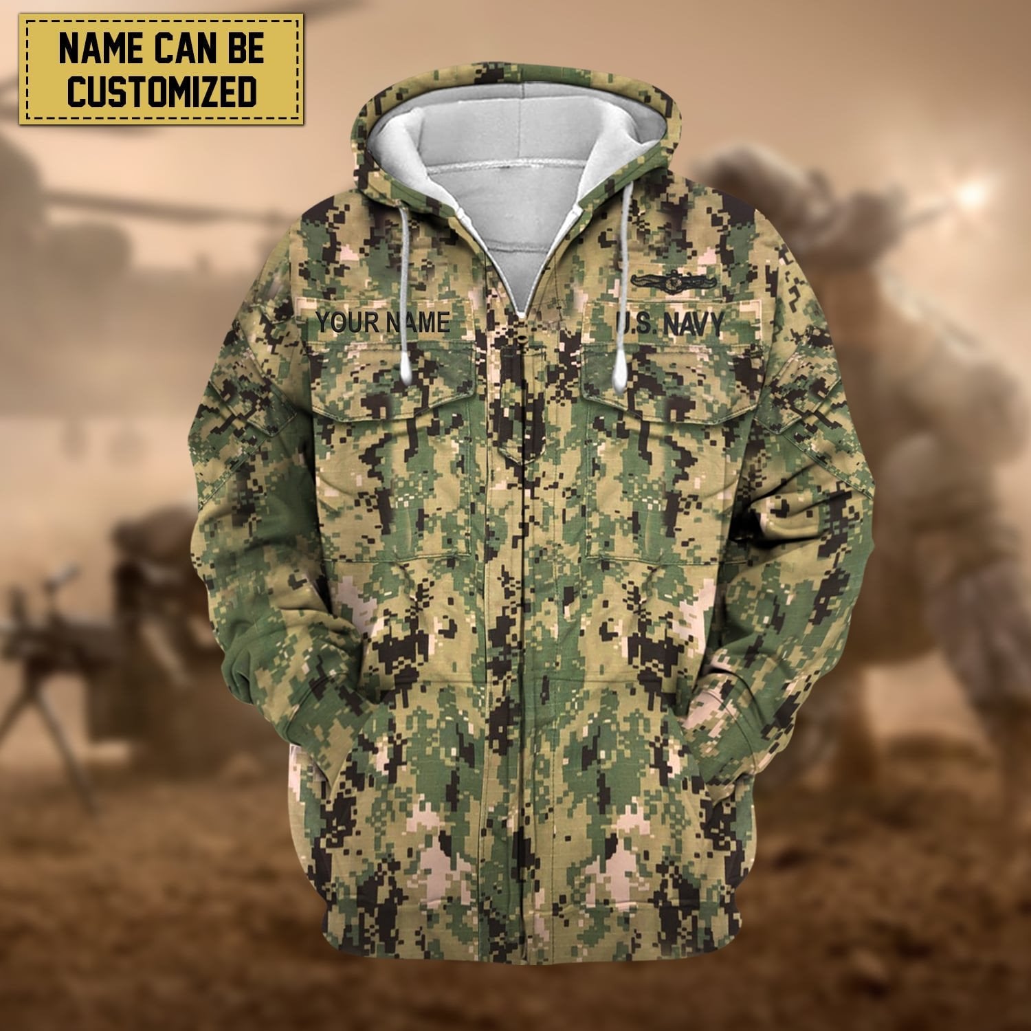 Premium Personalised US Veteran Zip Hoodie NPVC230801