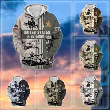 Premium US Veteran Zip Hoodie NPVC050901