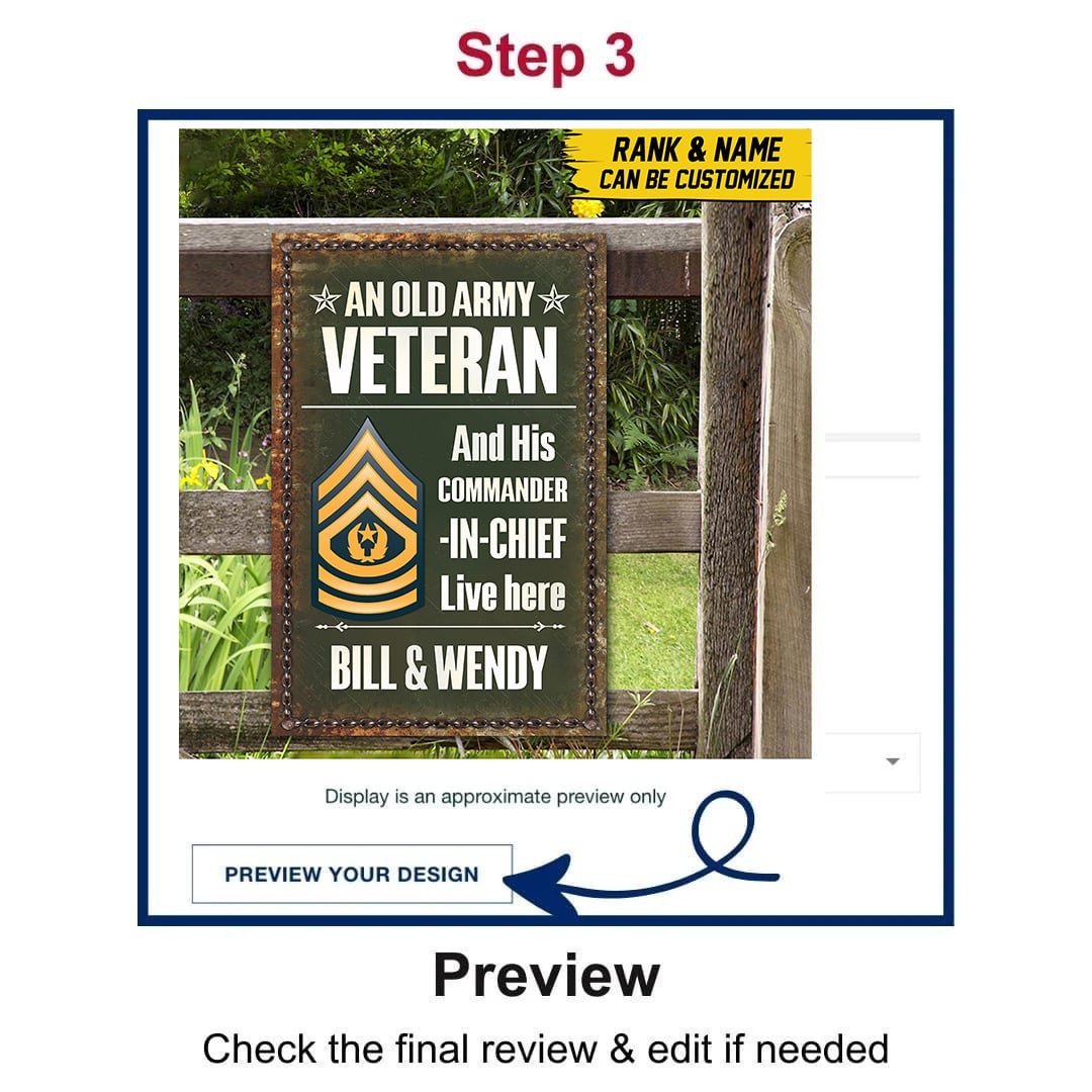 Premium Personalized An Old Veteran Live Here U.S Veteran Metal Sign NPVC010803