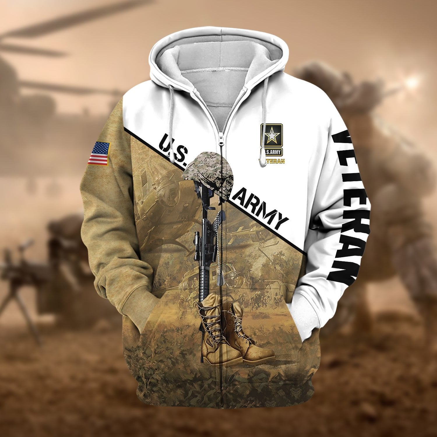 Premium US Veteran Zip Hoodie NPVC300801