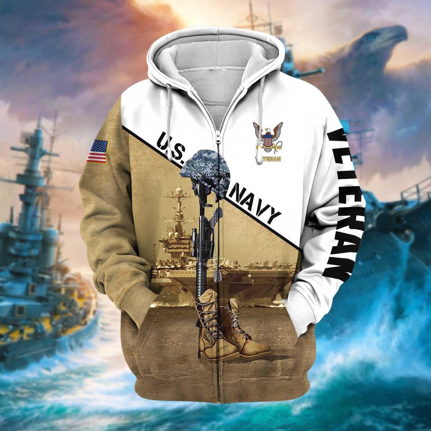 Premium US Veteran Zip Hoodie NPVC300801