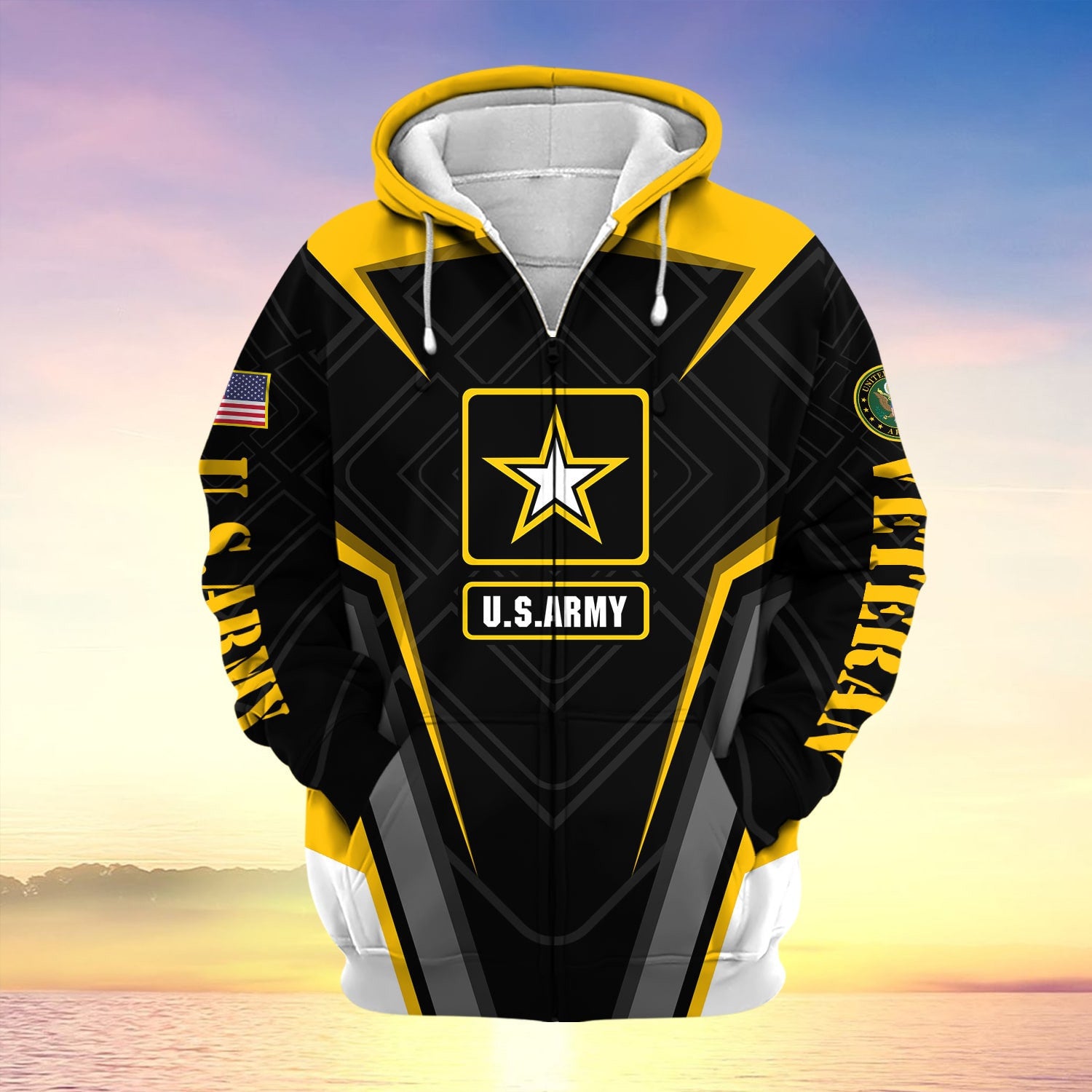 US Veteran Proudly Served Multiservice Zip Hoodie NPVC220801