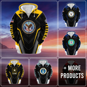 US Veteran Proudly Served Multiservice Zip Hoodie NPVC220801