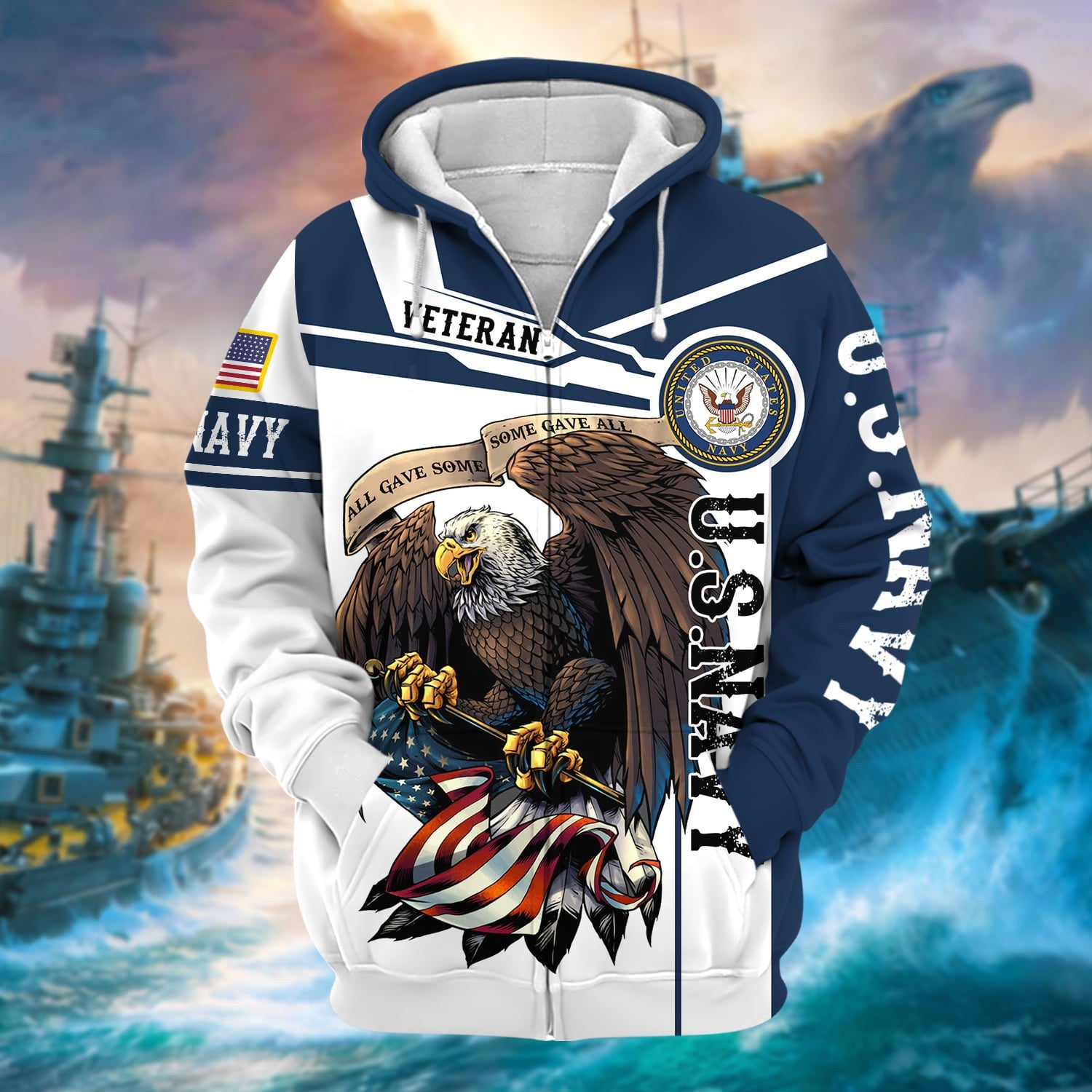Premium Honoring All Who Served US Veteran Zip Hoodie NPVC240803