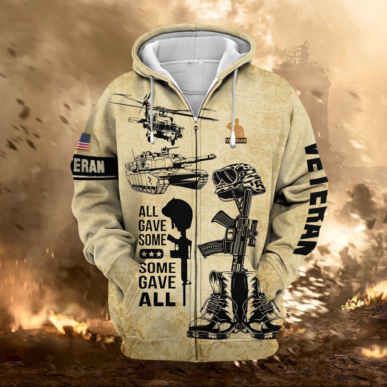 Premium All Gave Some US Veteran Zip Hoodie NPVC120901