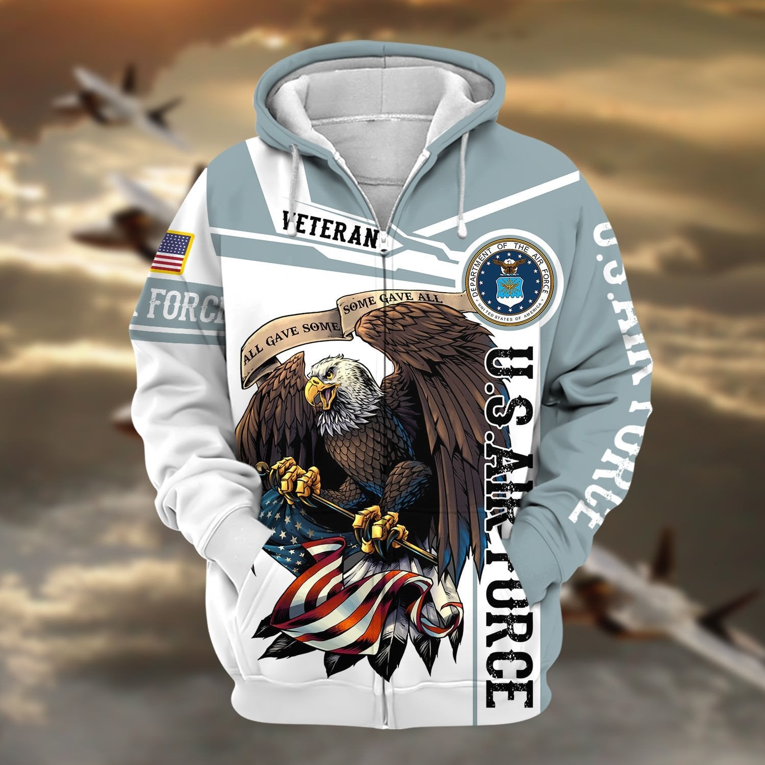 Premium Honoring All Who Served US Veteran Zip Hoodie NPVC240803