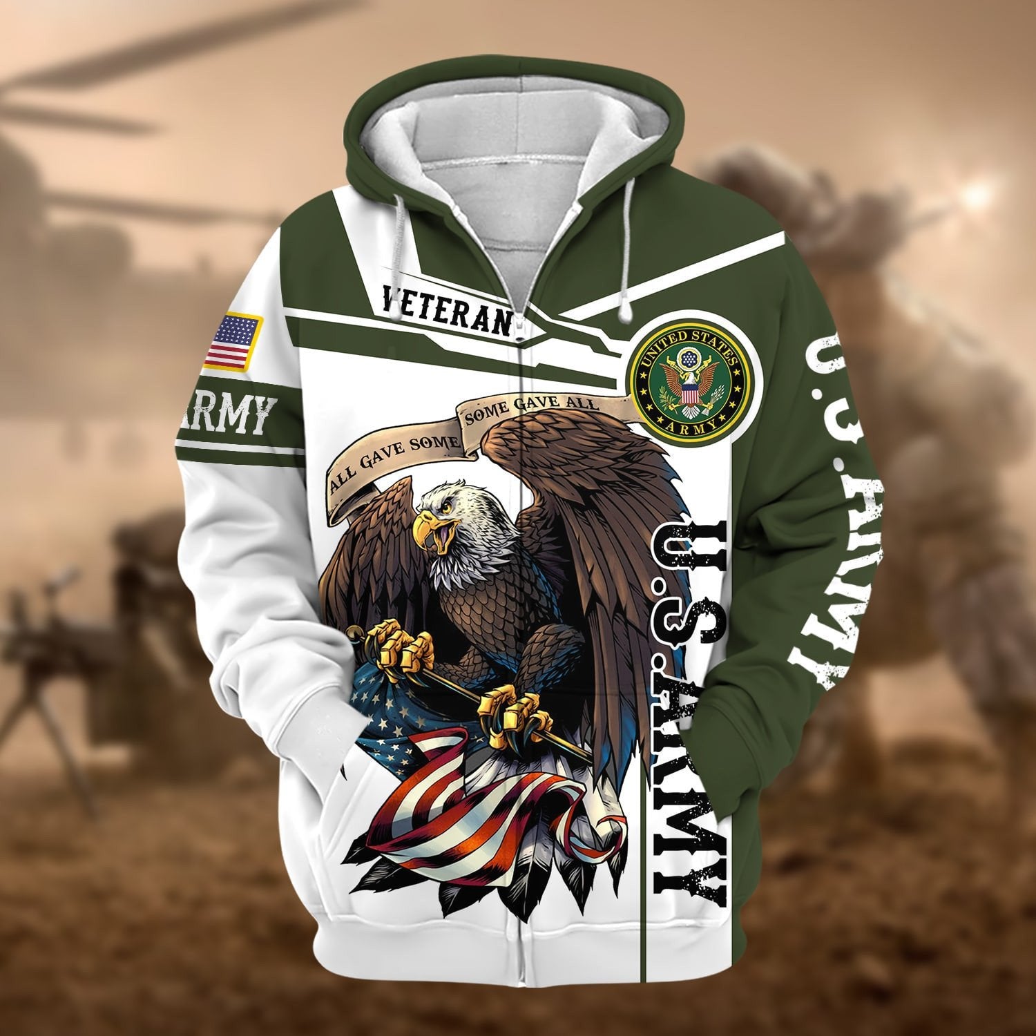 Premium Honoring All Who Served US Veteran Zip Hoodie NPVC240803