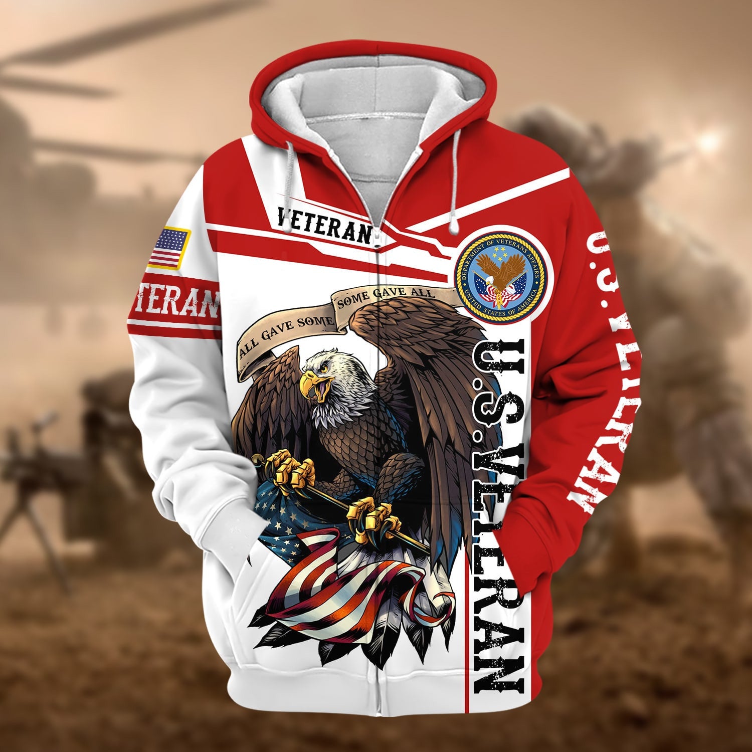 Premium Honoring All Who Served US Veteran Zip Hoodie NPVC240803