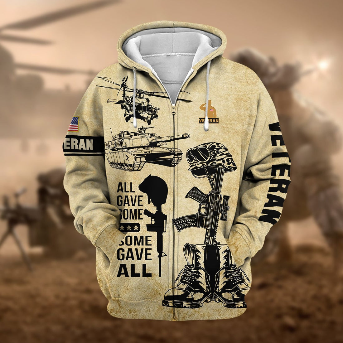 Premium All Gave Some US Veteran Zip Hoodie NPVC120901