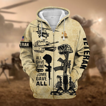 Premium All Gave Some US Veteran Zip Hoodie NPVC120901