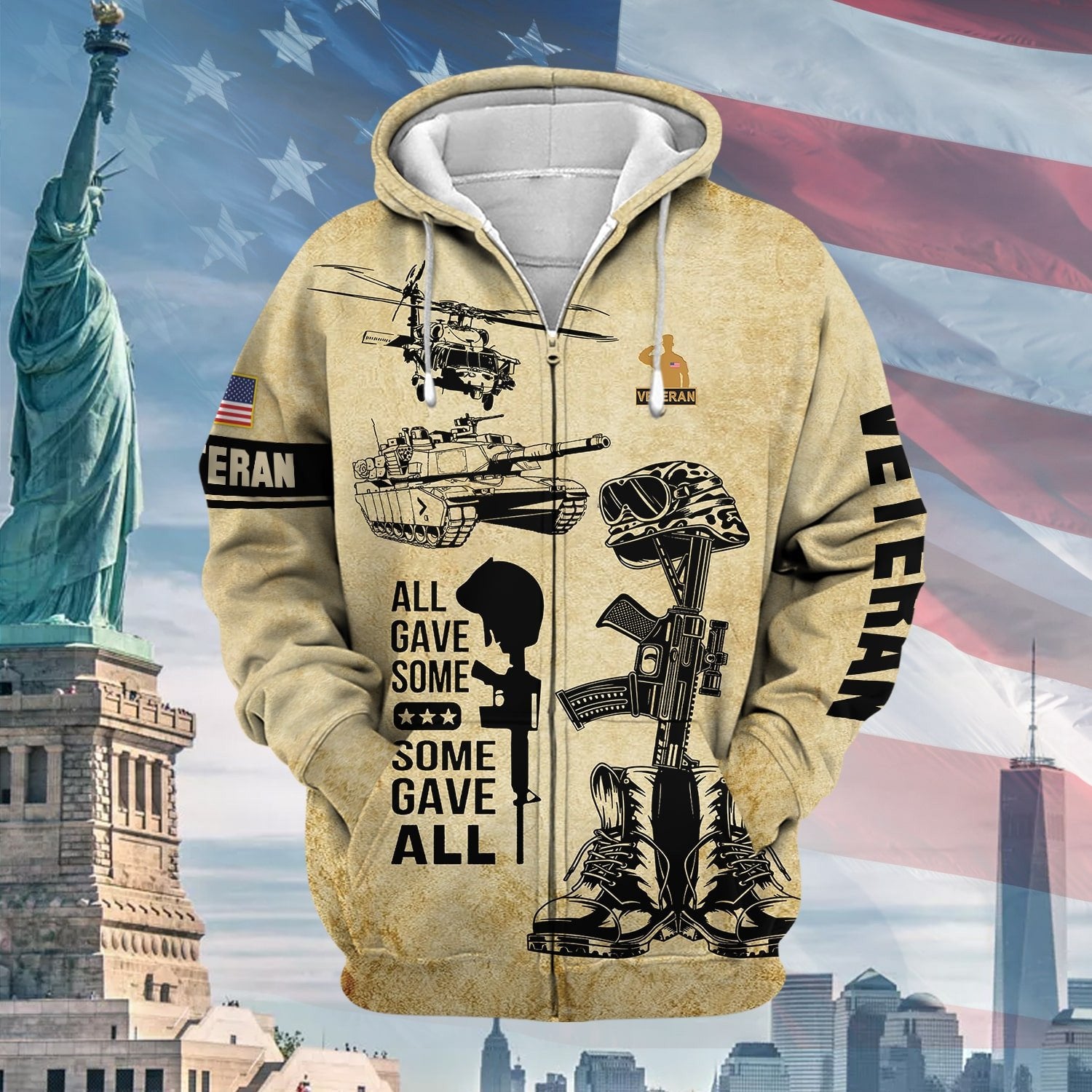 Premium All Gave Some US Veteran Zip Hoodie NPVC120901
