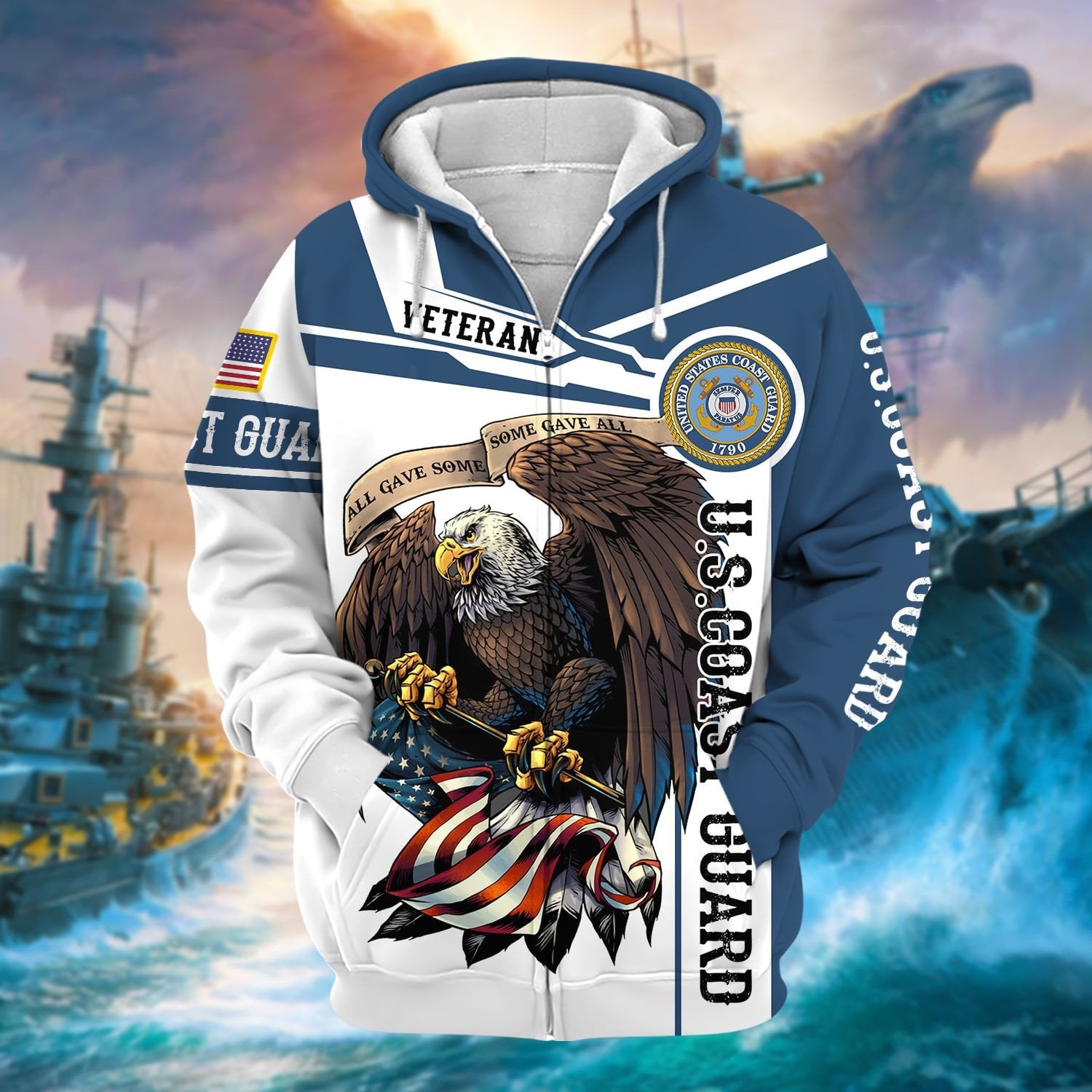 Premium Honoring All Who Served US Veteran Zip Hoodie NPVC240803