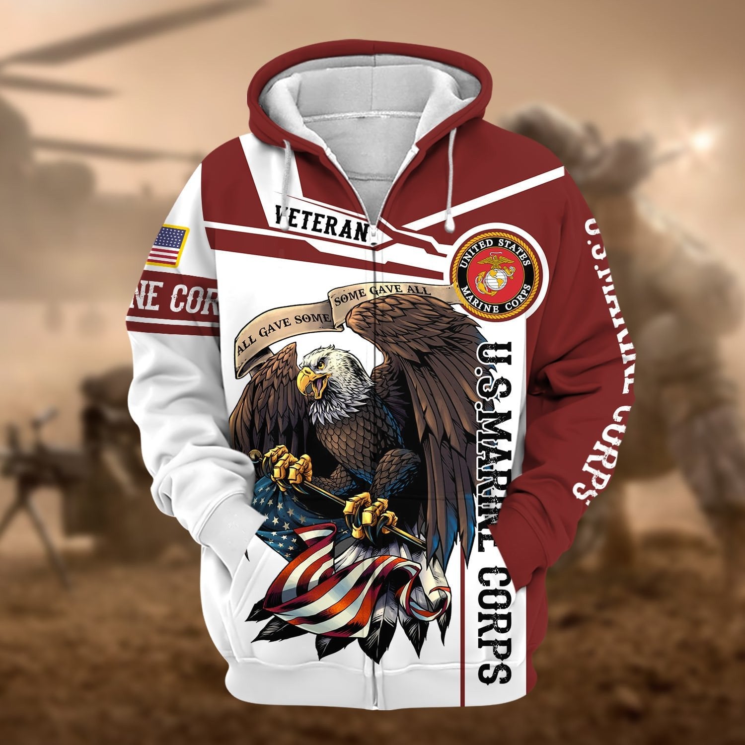 Premium Honoring All Who Served US Veteran Zip Hoodie NPVC240803