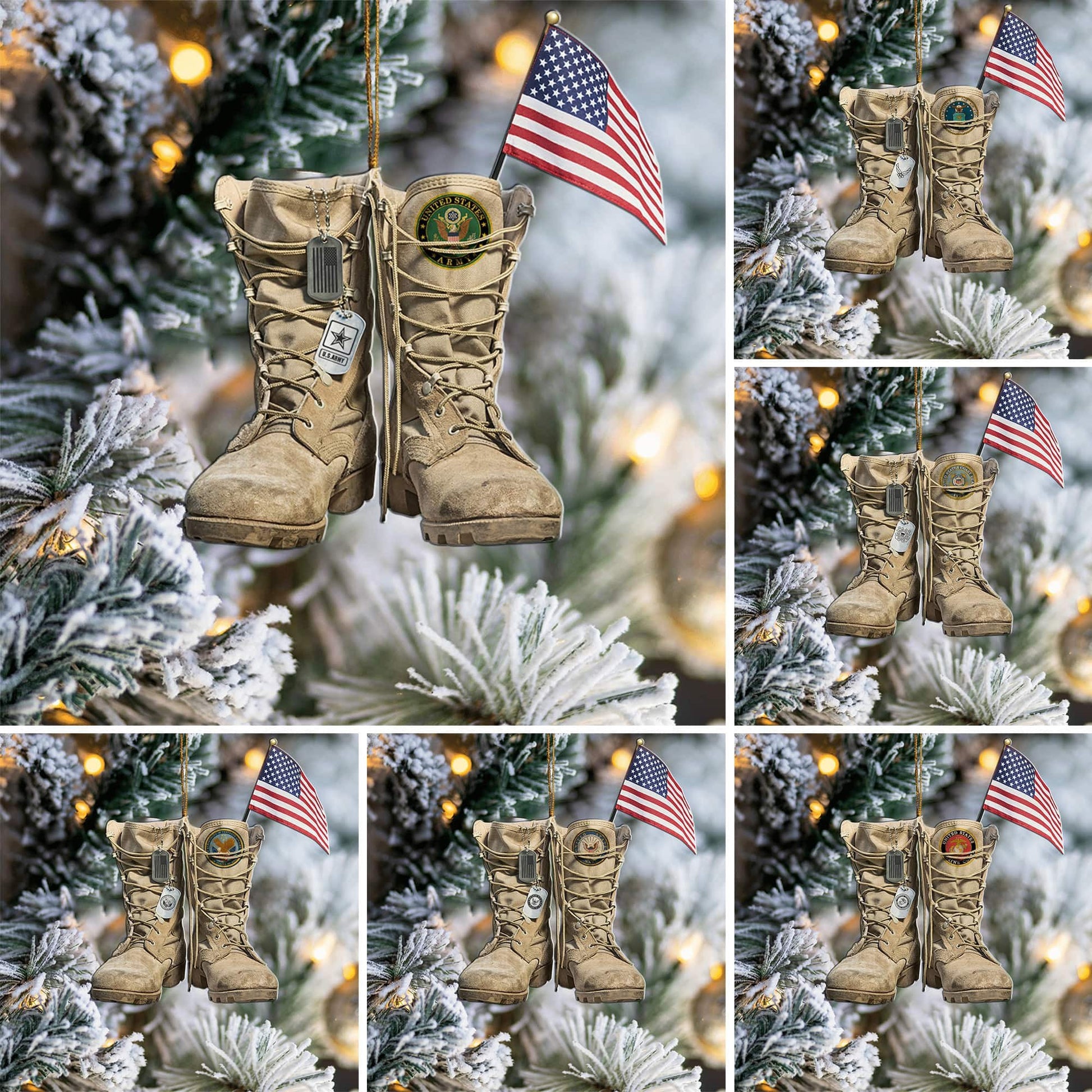 Unique Multiple Services US Veteran Ornament NPVC230901