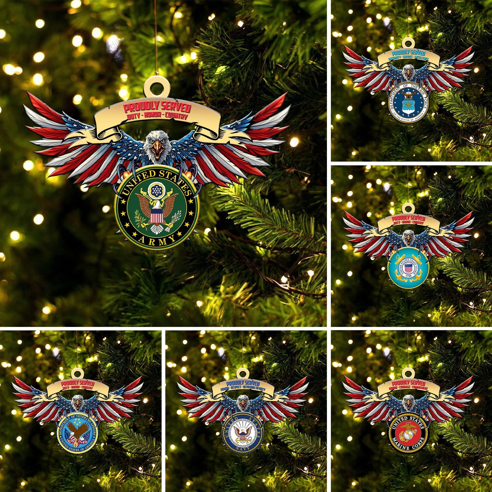 Premium Eagle US Veteran Ornament NPVC260902