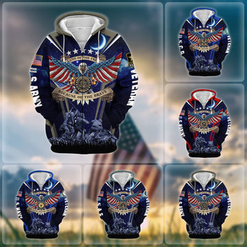 Premium Land Of The Free US Veteran Zip Hoodie NPVC190902