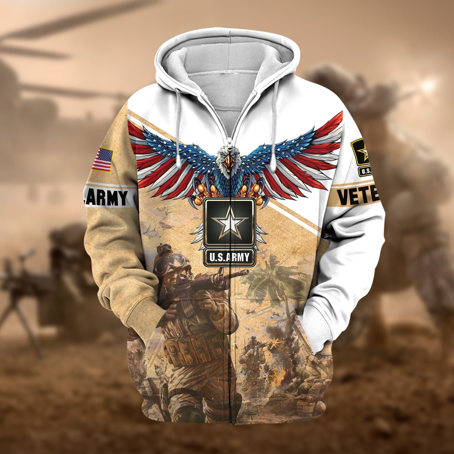 Premium Multiple Services US Veteran Zip Hoodie NPVC170802