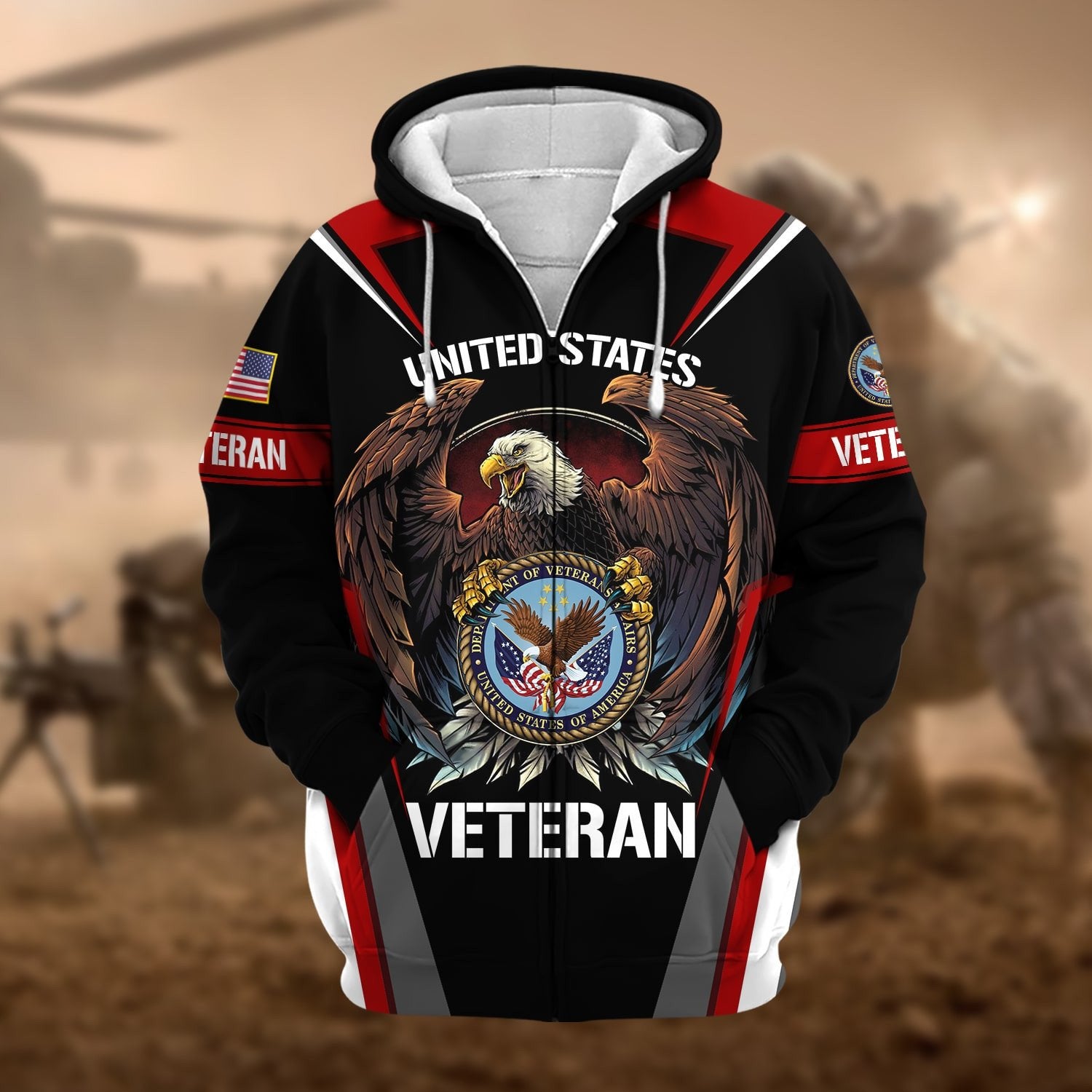 Premium Honoring All Who Served US Veteran Zip Hoodie NPVC200901