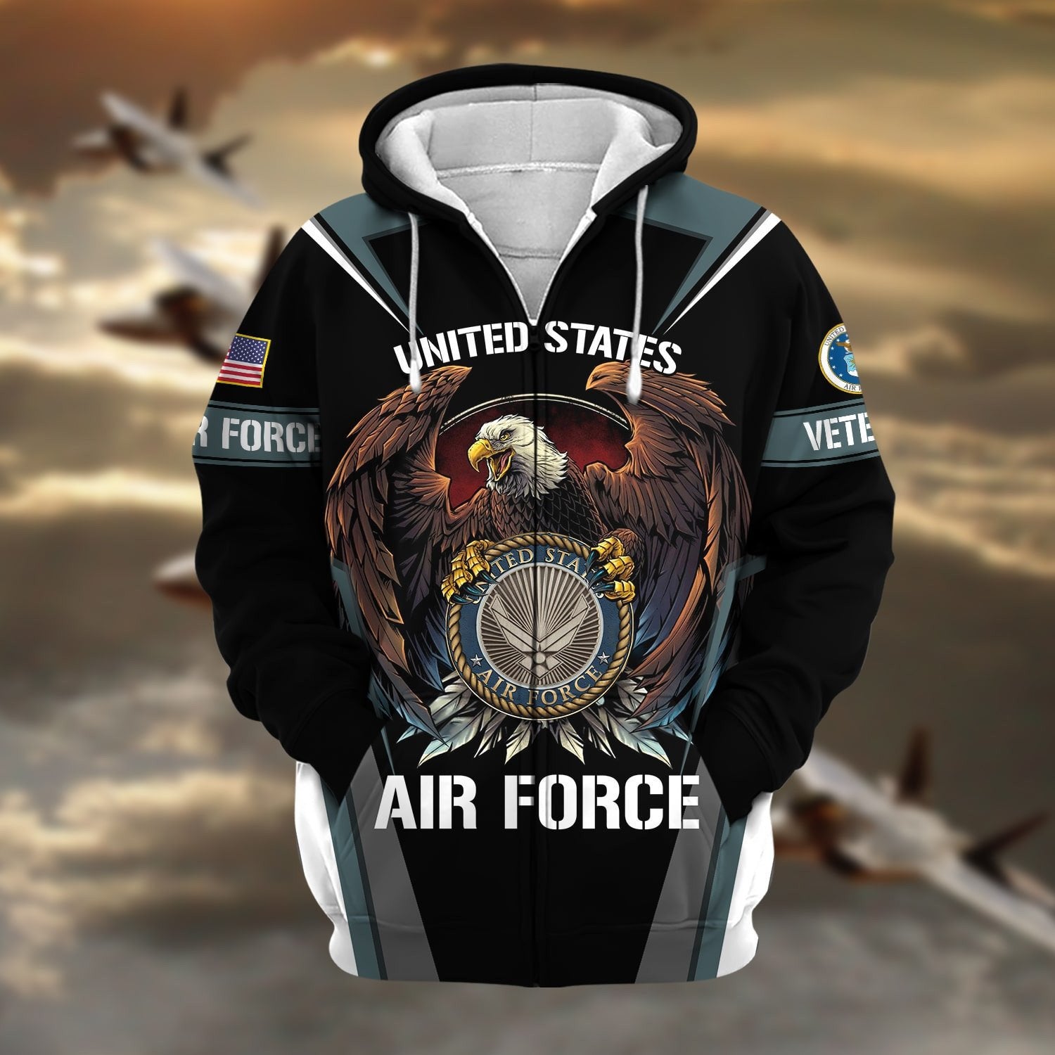 Premium Honoring All Who Served US Veteran Zip Hoodie NPVC200901