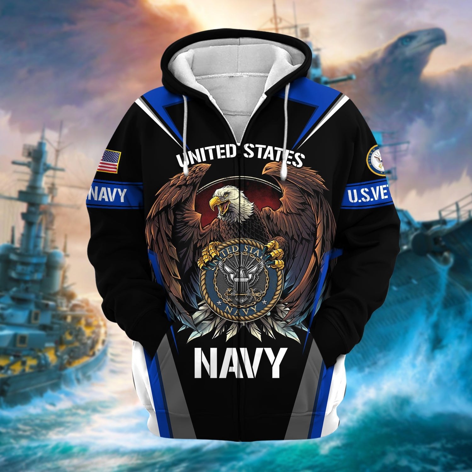 Premium Honoring All Who Served US Veteran Zip Hoodie NPVC200901