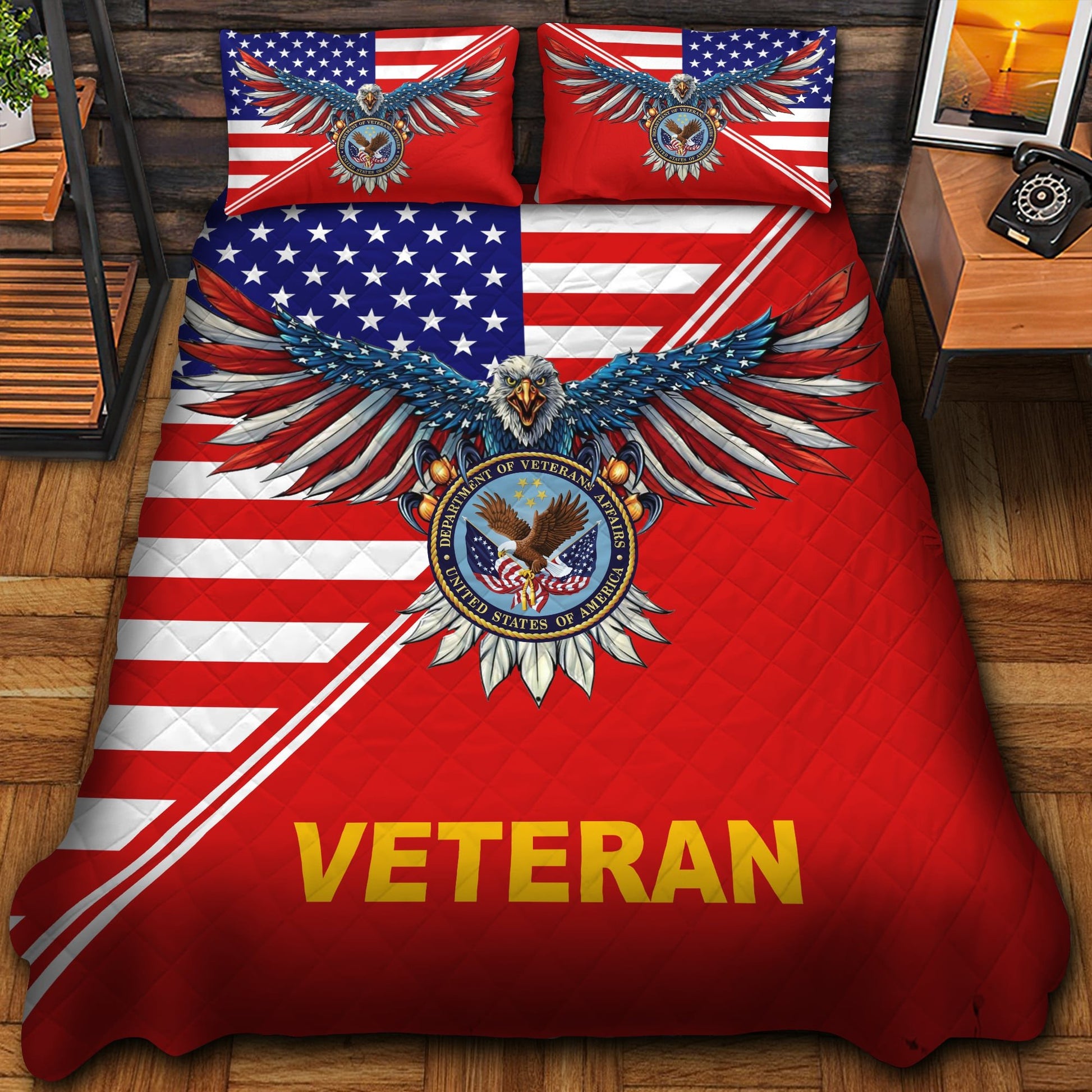 Premium Eagle US Veteran Bedding Set NPVC050906