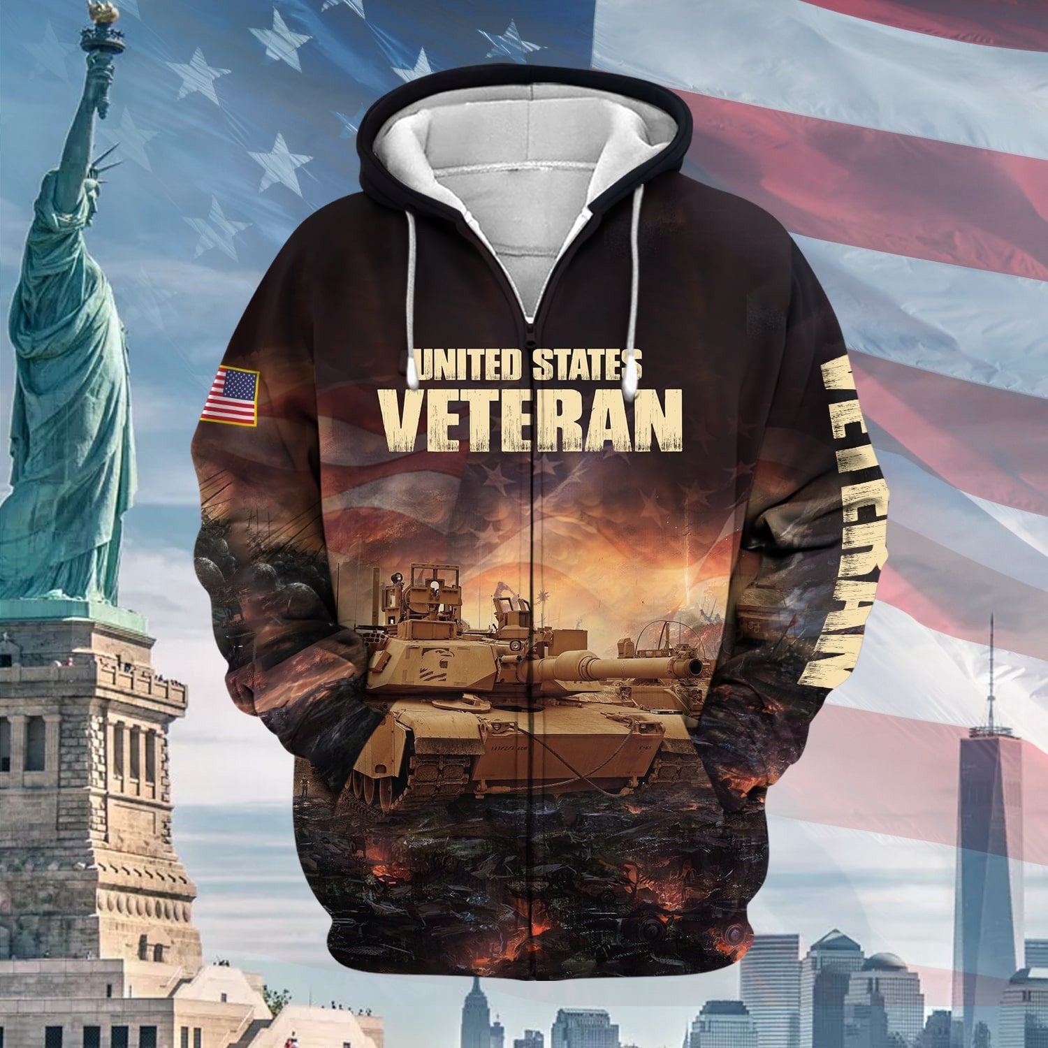 Unique US Veteran Zip Hoodie NPVC220804