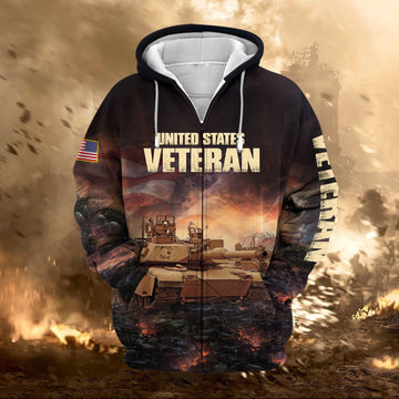 Unique US Veteran Zip Hoodie NPVC220804