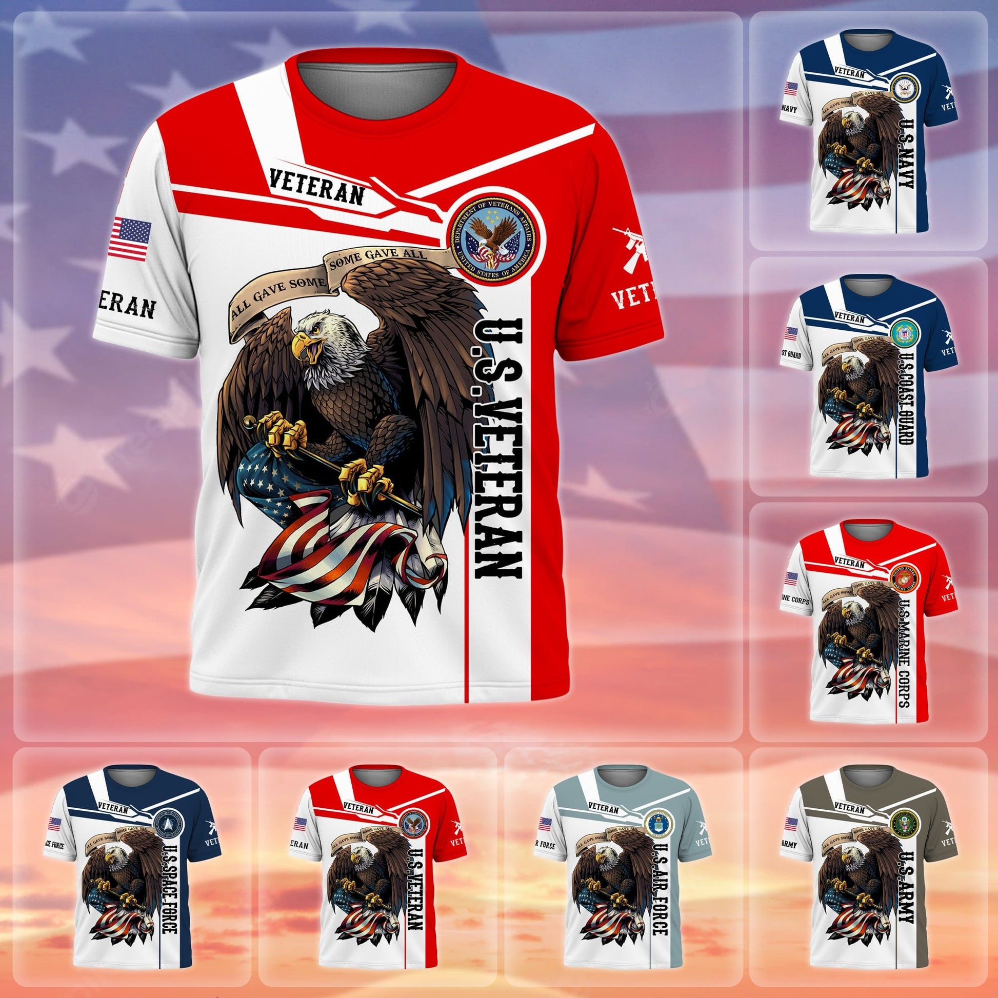 Premium Honoring All Who Served US Veteran T-Shirt NPVC240802