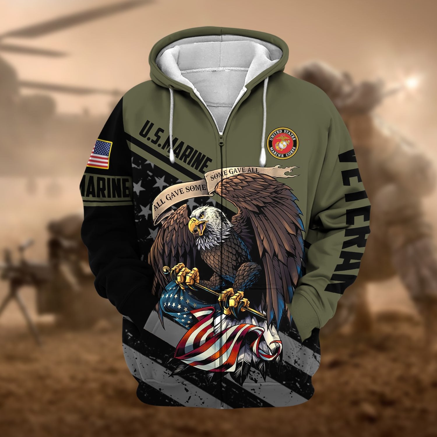 Premium All Gave Some Some Gave All US Veteran Zip Hoodie NPVC050911