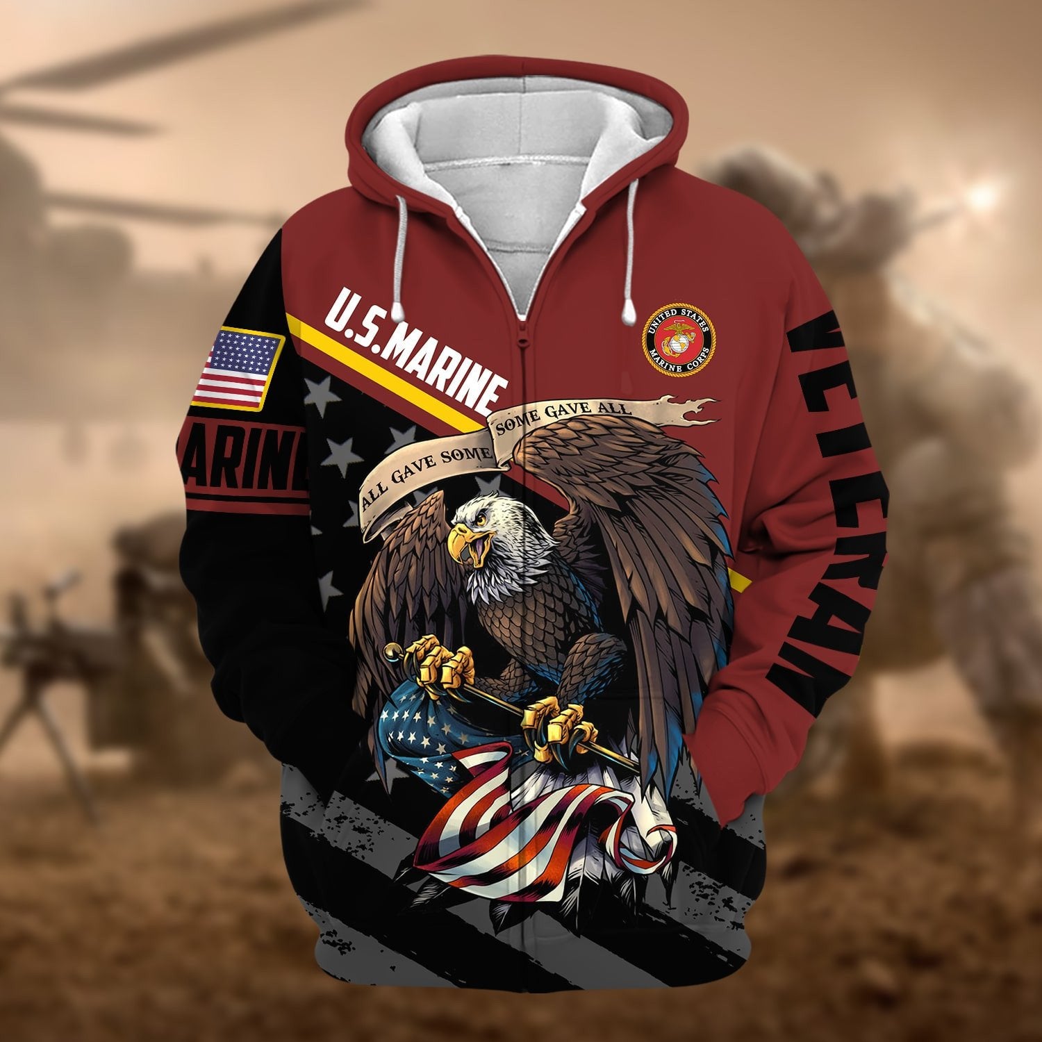 Premium All Gave Some Some Gave All US Veteran Zip Hoodie NPVC050911