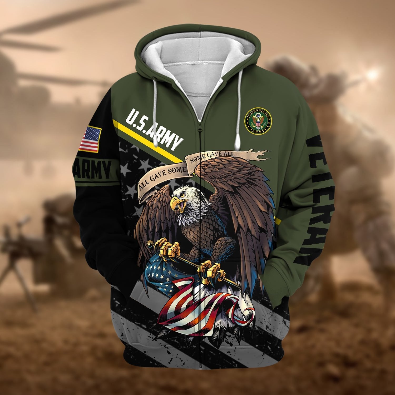 Premium All Gave Some Some Gave All US Veteran Zip Hoodie NPVC050911