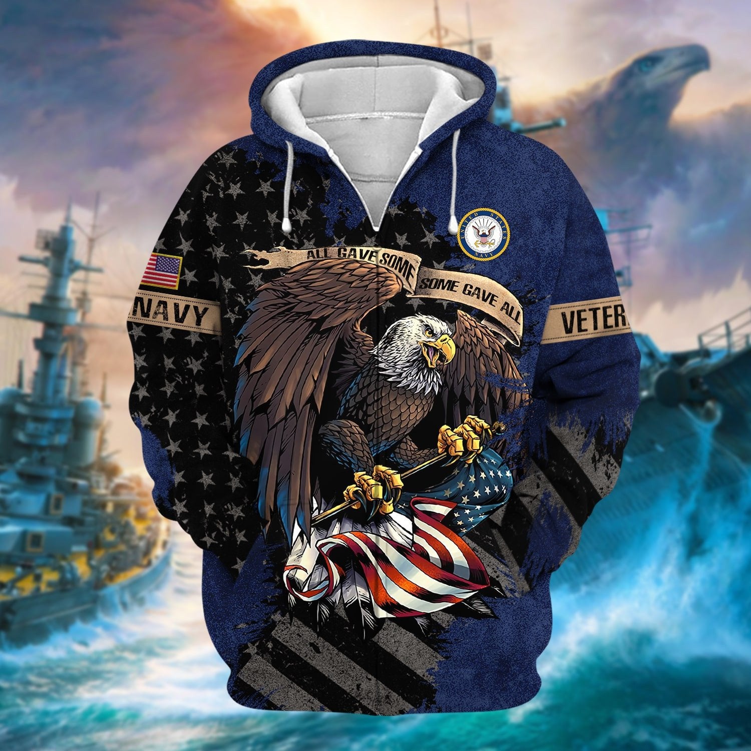 Premium Eagle US Veteran Zip Hoodie NPVC181001