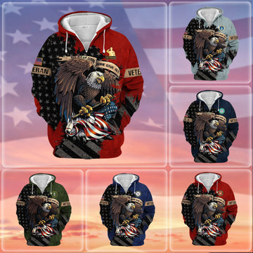 Premium Eagle US Veteran Zip Hoodie NPVC181001