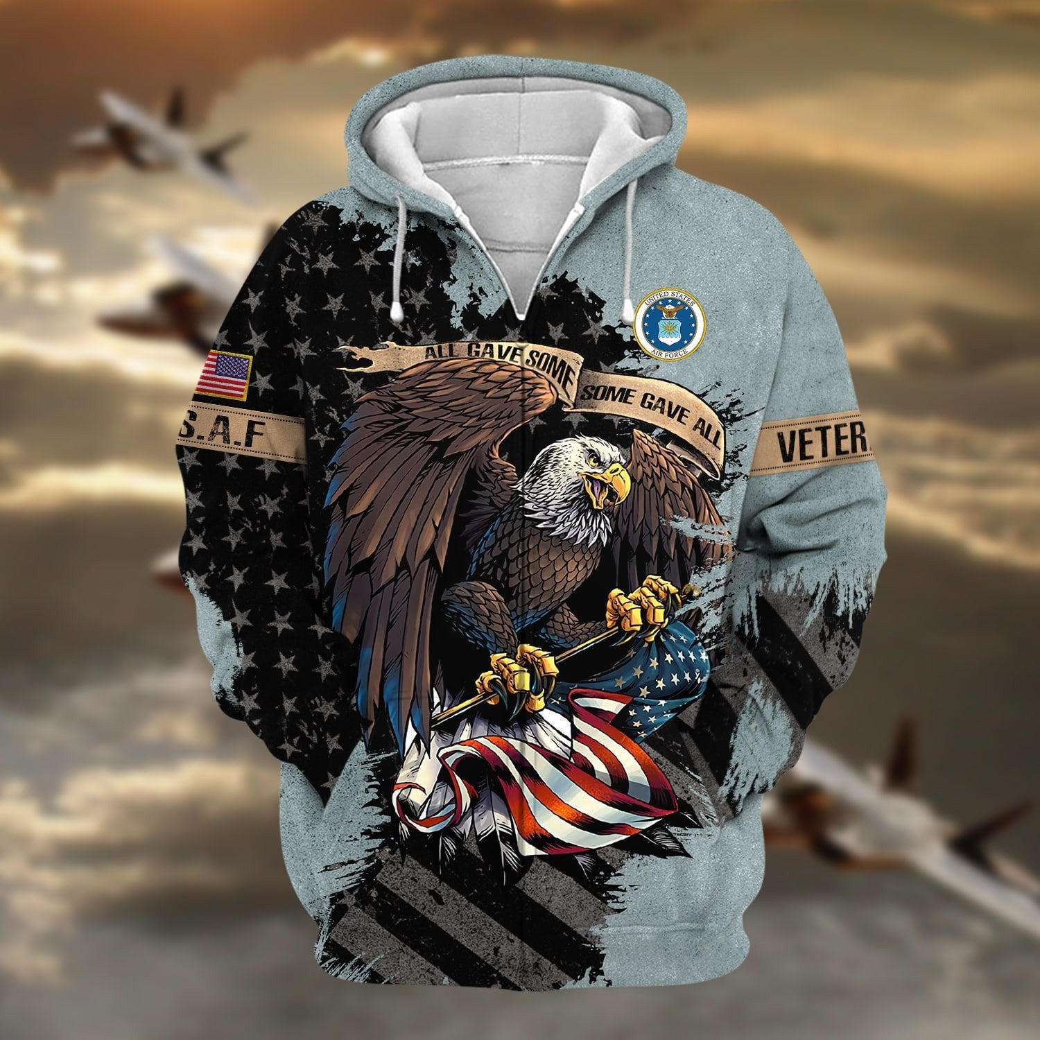Premium Eagle US Veteran Zip Hoodie NPVC181001