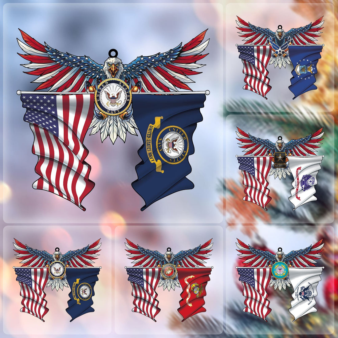 Premium Eagle US Veteran Ornament NPVC071015