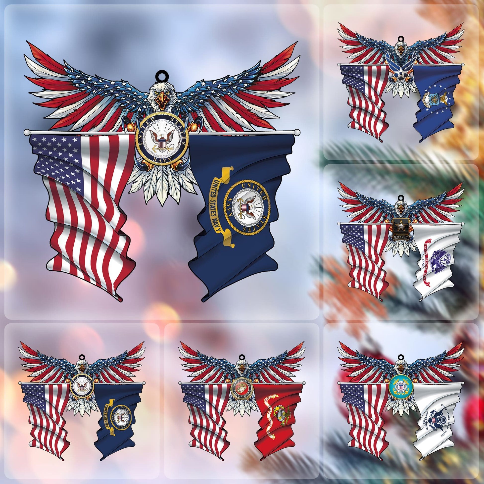 Premium Eagle US Veteran Ornament NPVC071015