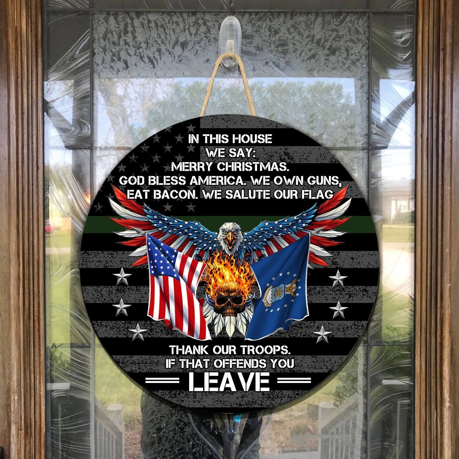 Premium In This House We Say Merry Christmas Wood Sign NPVC251004