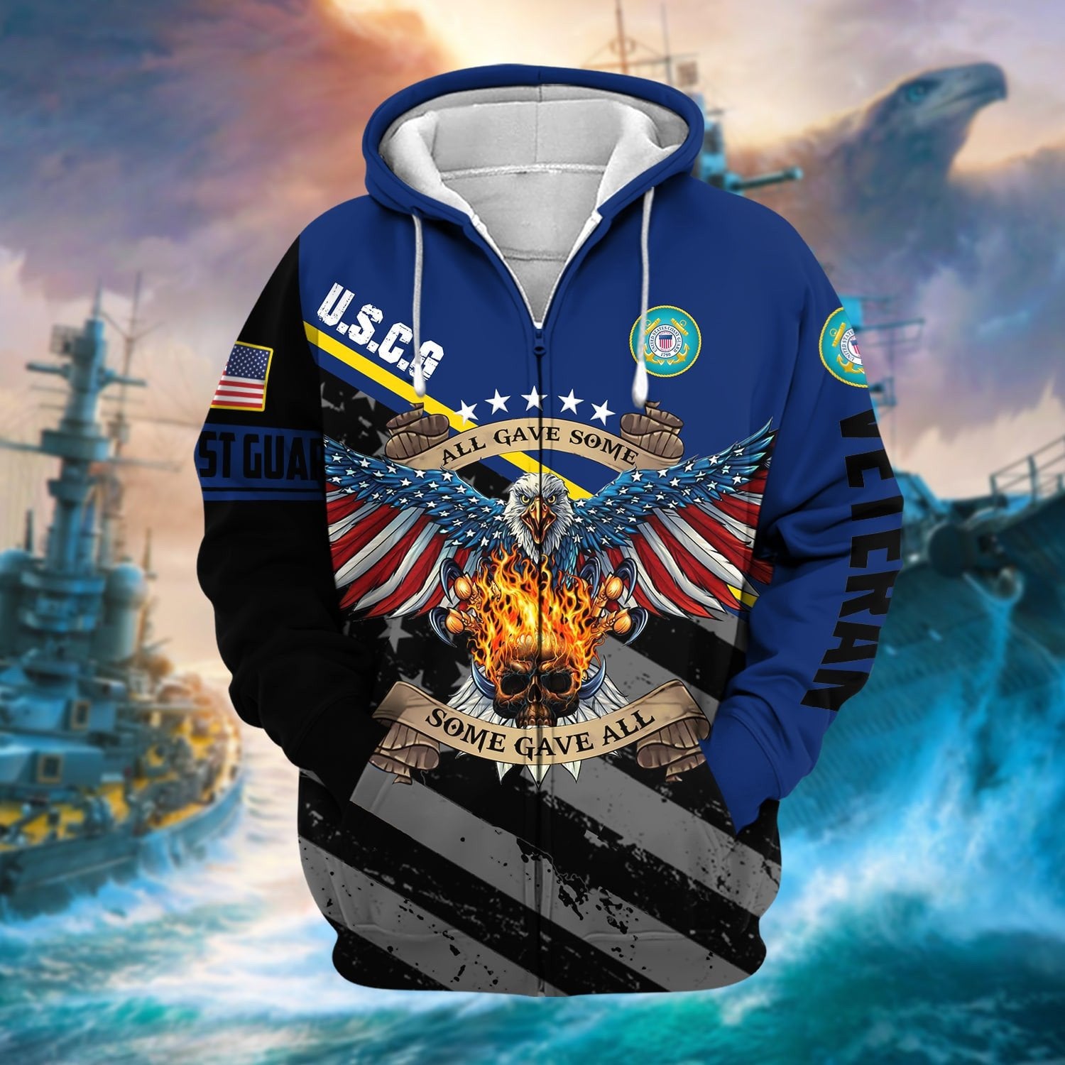 Premium Eagle US Veteran Zip Hoodie NPVC251001