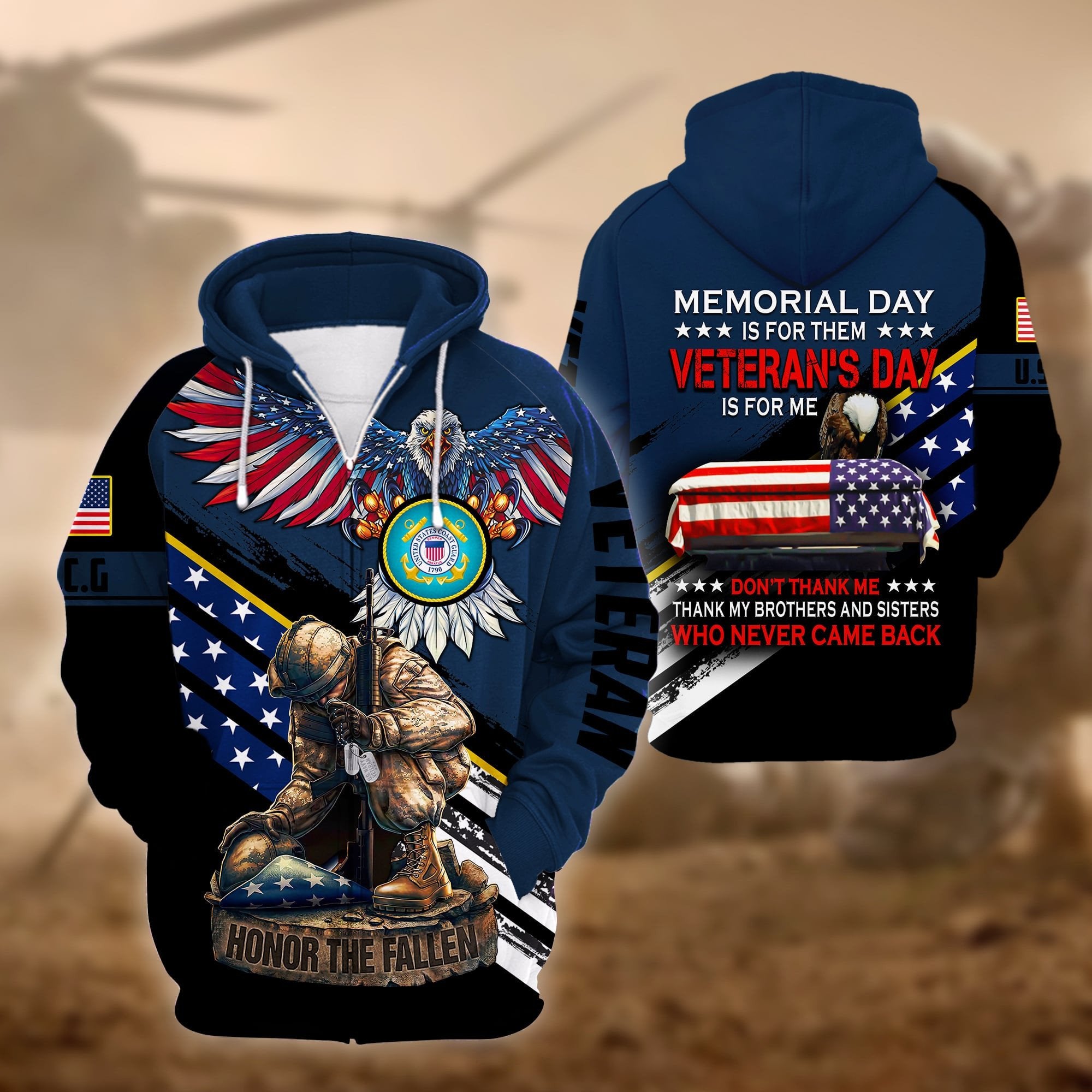 Premium Memorial Day Is For Them US Veteran Zip Hoodie NPVC261002