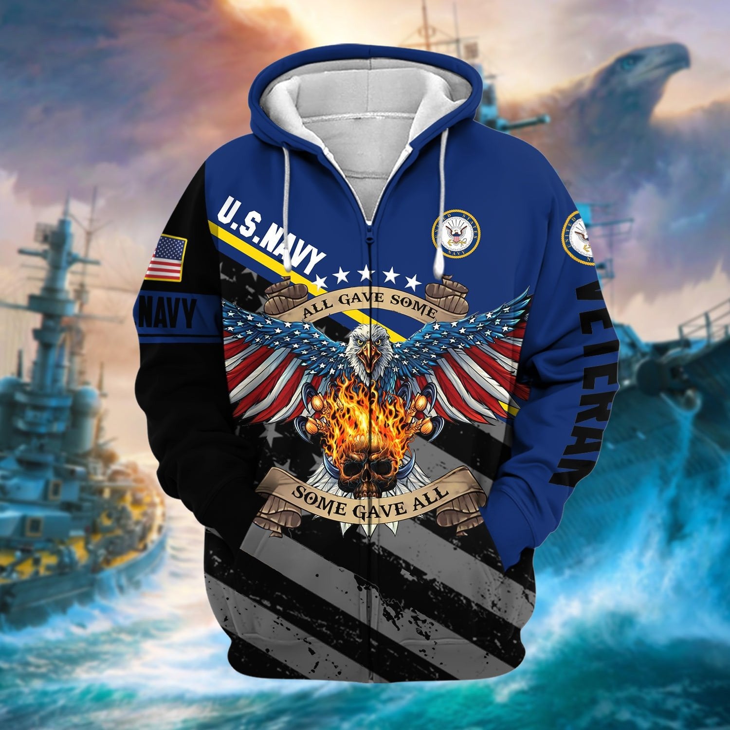 Premium Eagle US Veteran Zip Hoodie NPVC251001
