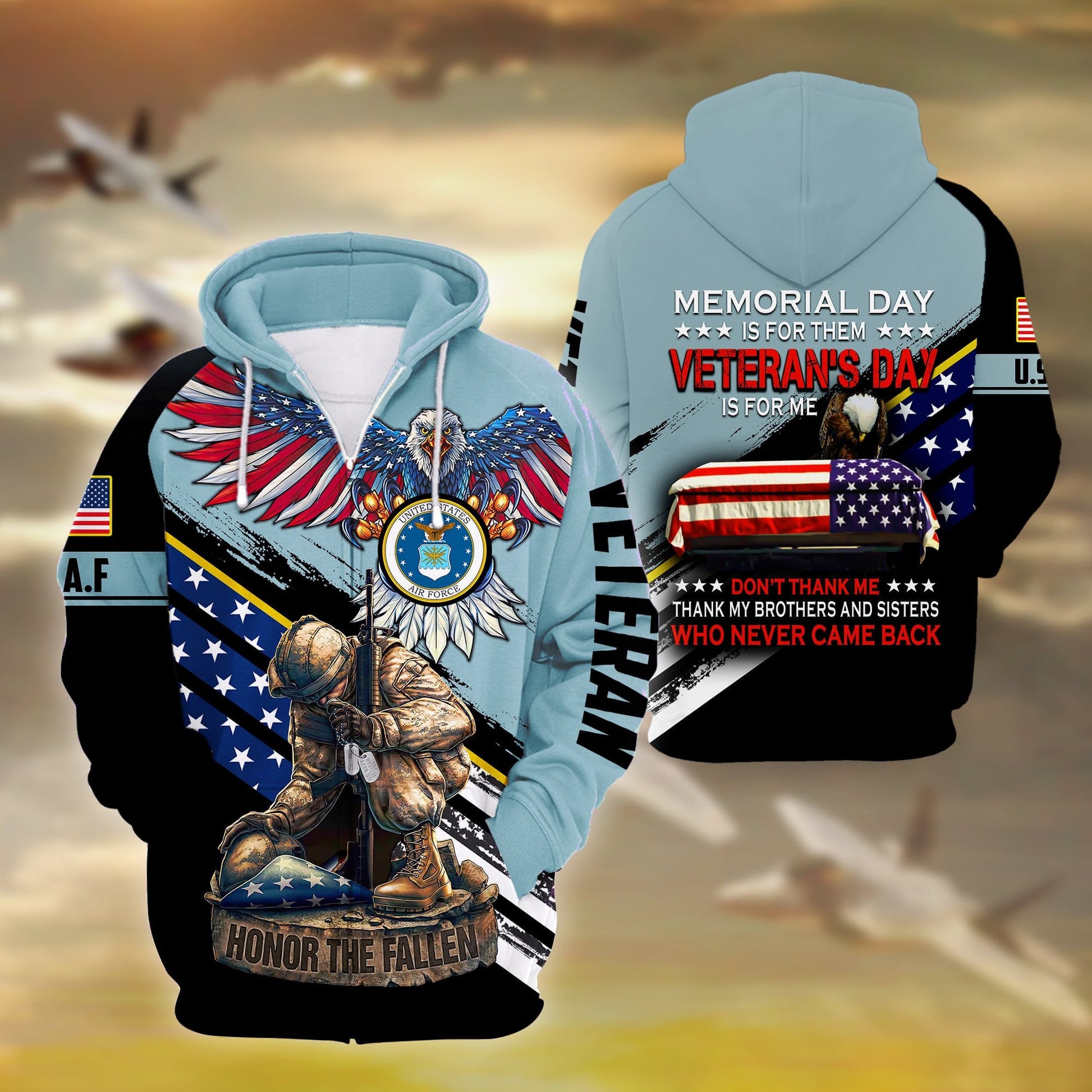 Premium Memorial Day Is For Them US Veteran Zip Hoodie NPVC261002