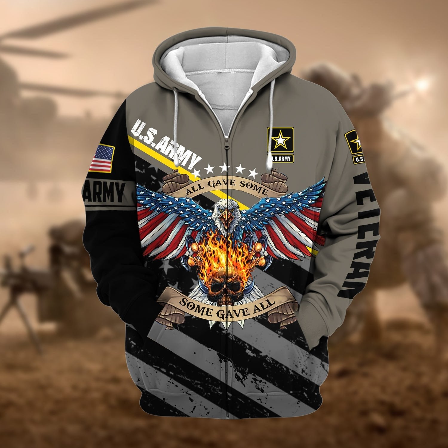 Premium Eagle US Veteran Zip Hoodie NPVC251001