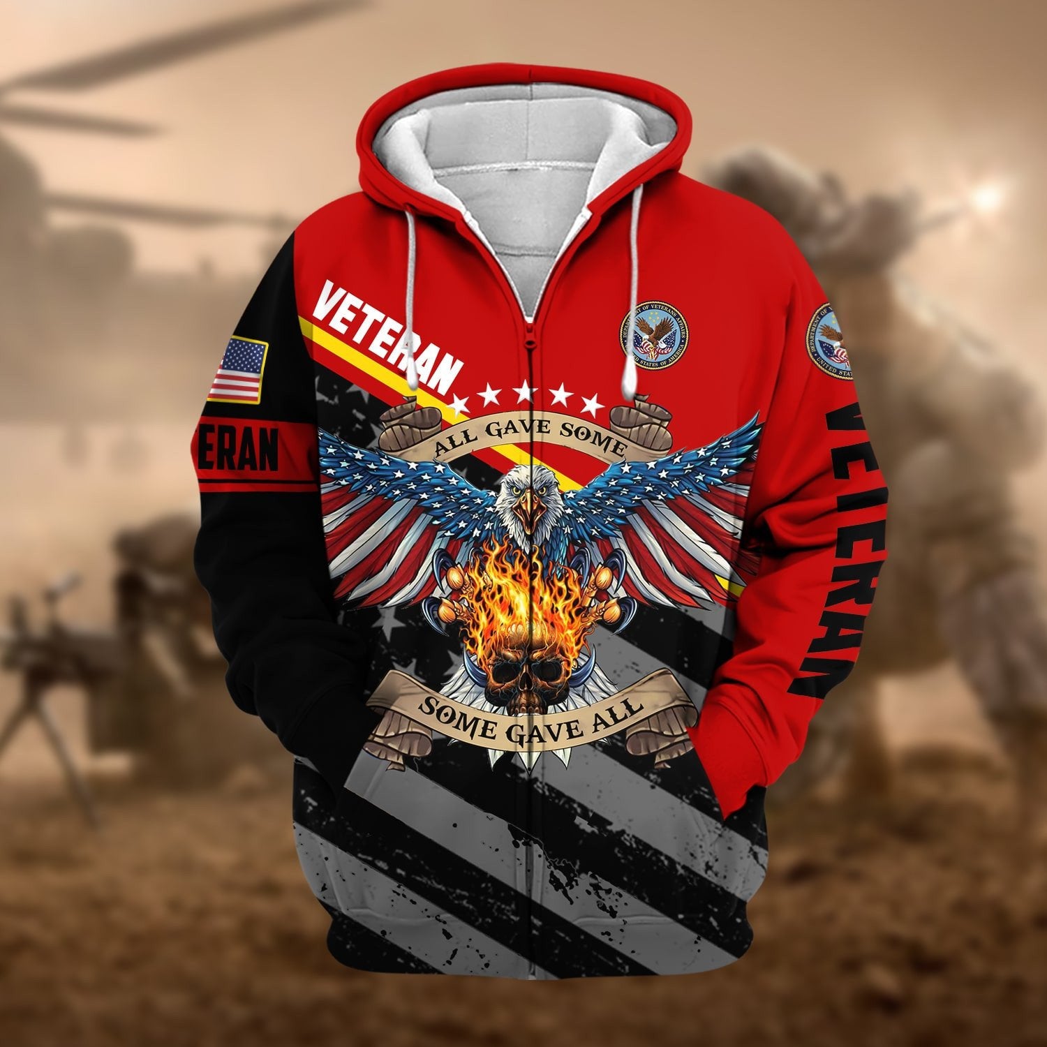 Premium Eagle US Veteran Zip Hoodie NPVC251001