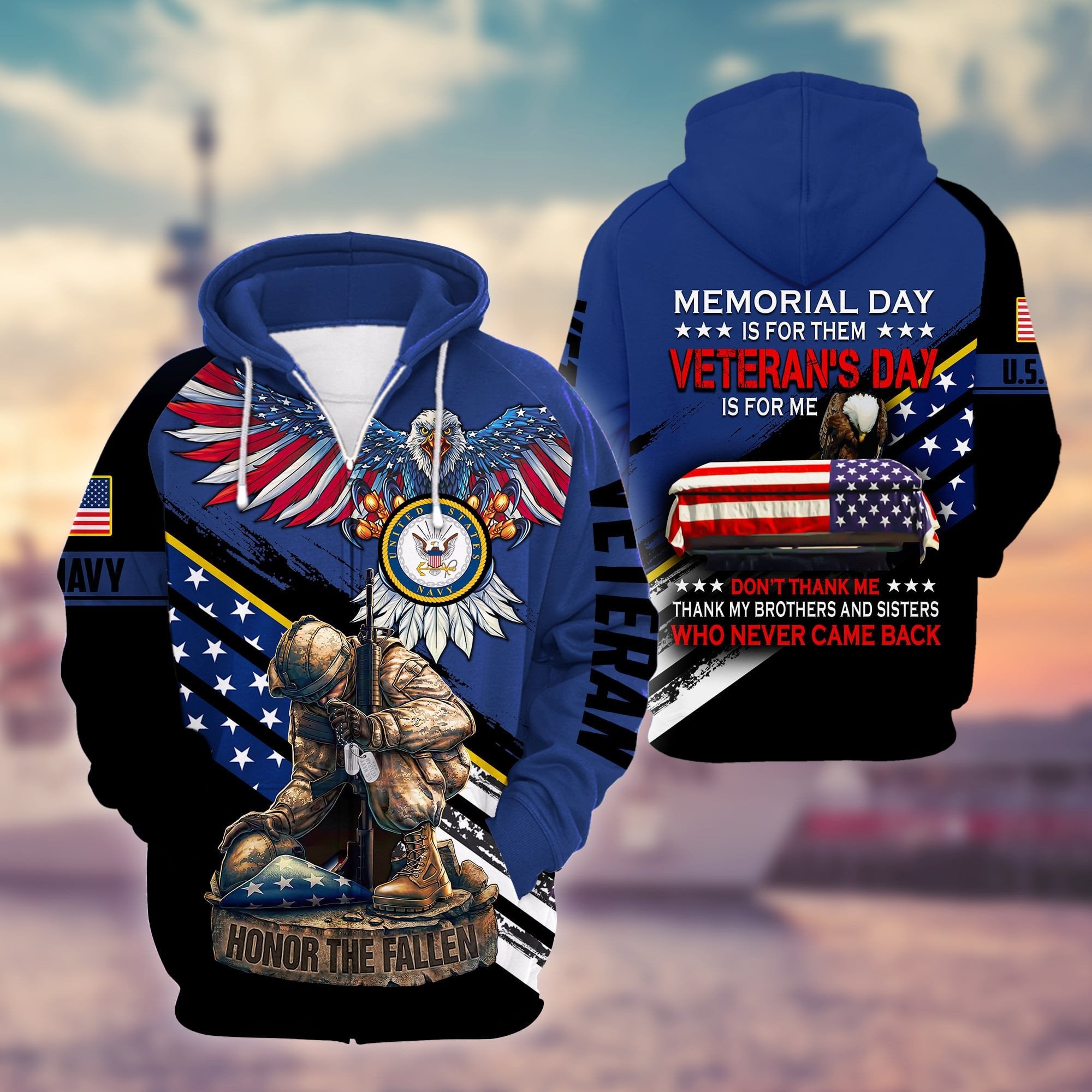 Premium Memorial Day Is For Them US Veteran Zip Hoodie NPVC261002