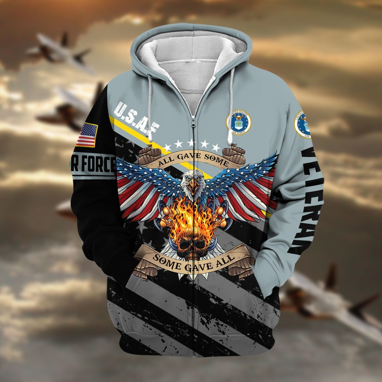 Premium Eagle US Veteran Zip Hoodie NPVC251001